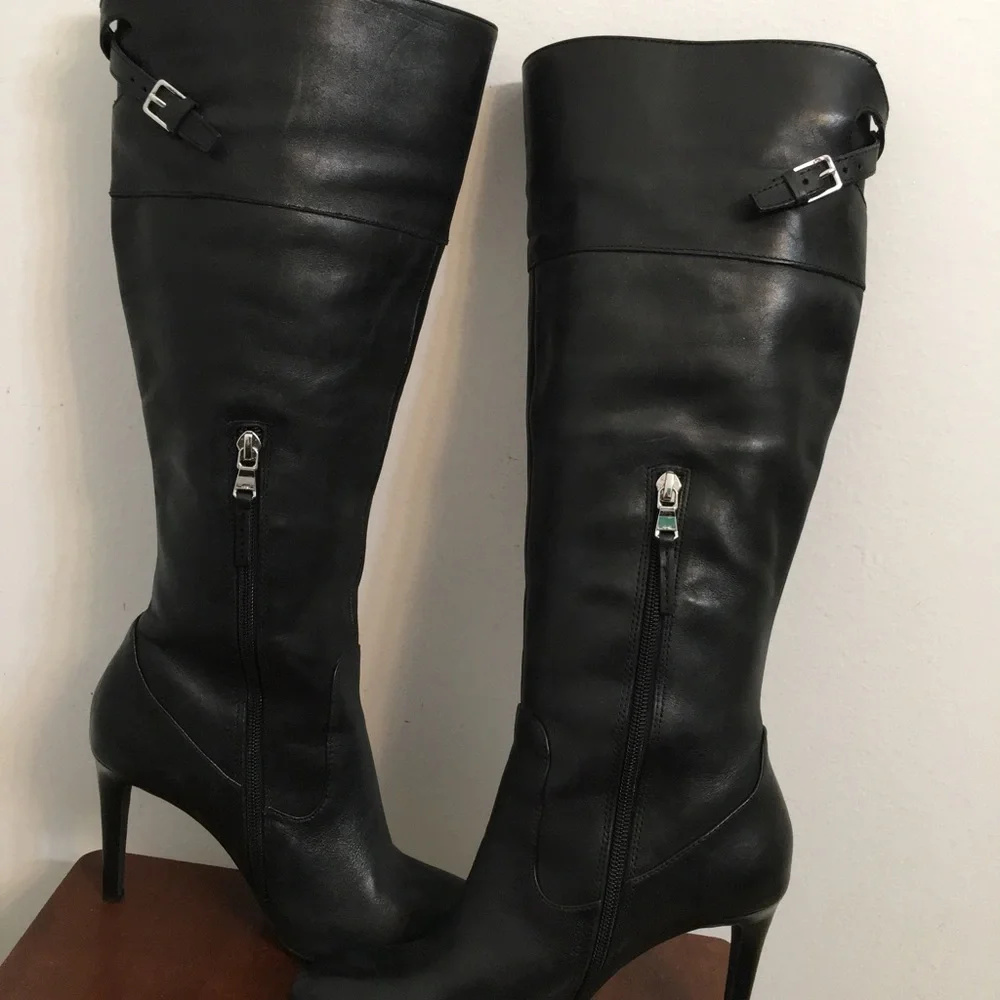 Lauren Ralph Lauren Knee Leather Boots Size 7B - Picture 3 of 15